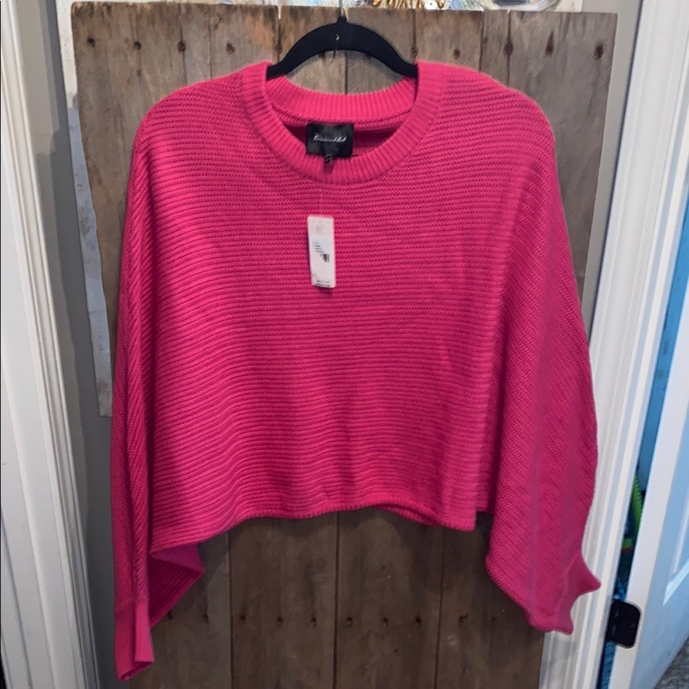 NEW Line and Dot Pink Cropped Sweater